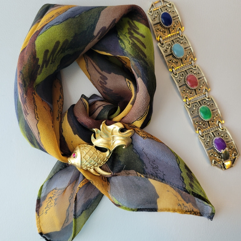 J. Garcia Art in Neckwear for Women Silk Scarf ~ Abstract ~ Neck, Hair, Bag Tie